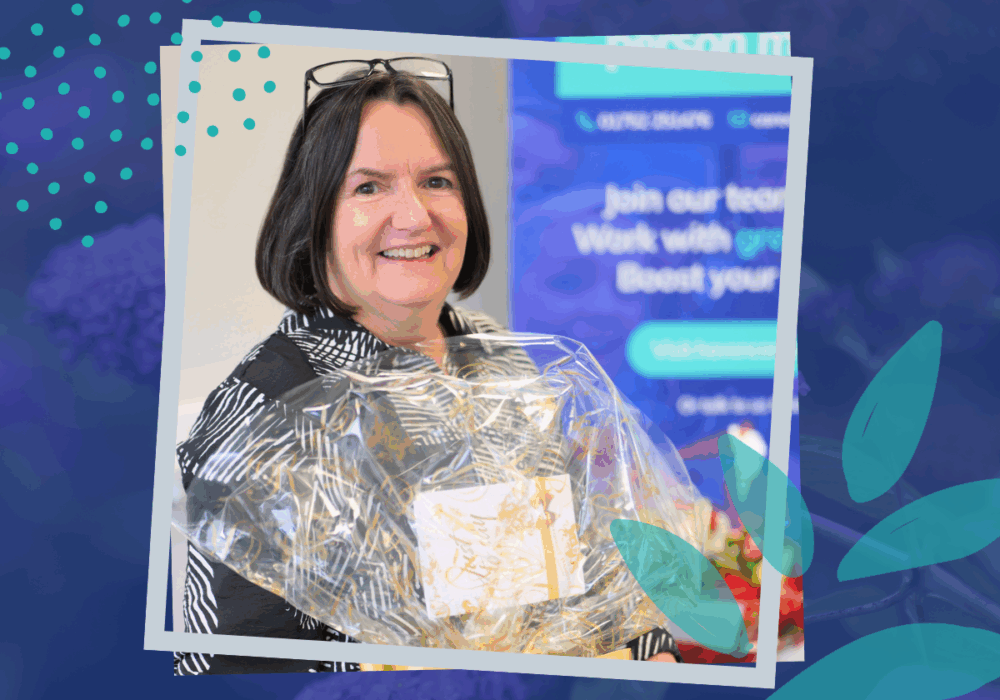 Emma Glover celebrating 25 years of service at Havencare Homes and Support