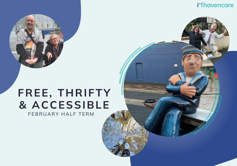 Free and Thrifty February Half Term blog header with people and local outdoor activities.