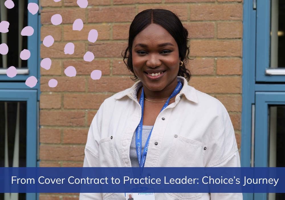 Choice, a Practice Leader at Havencare, smiling outside wearing a Havencare staff lanyard.